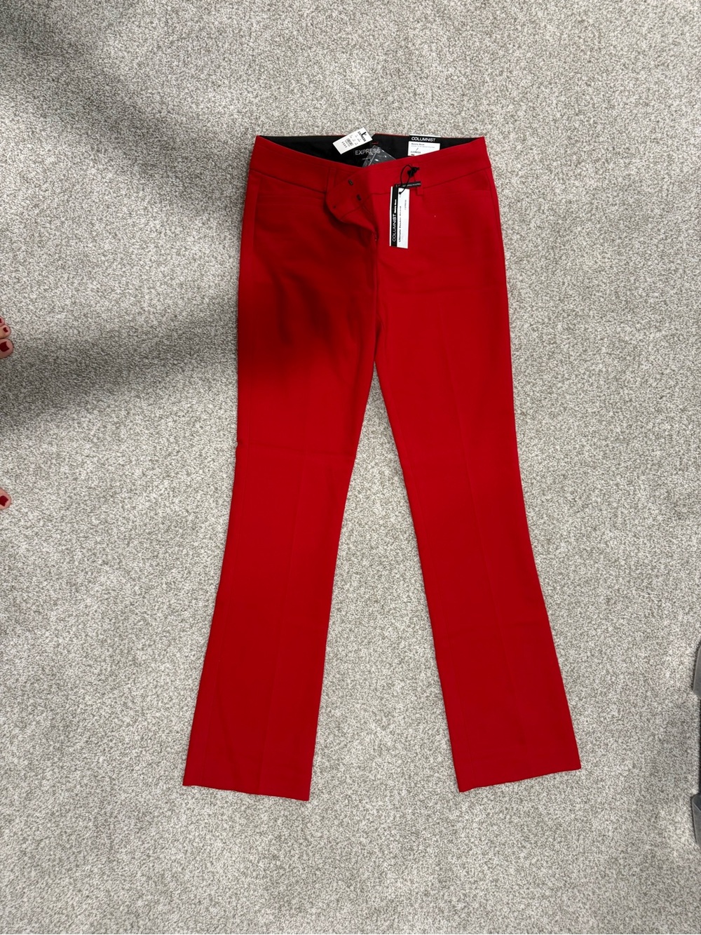 Express Women’s Red Barely Boot Cut Flare Pants New With Tags Never Worn